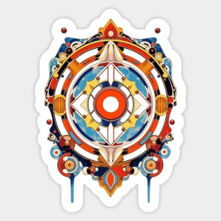 Imperial Jewel of the Ether A Complex Mandala Shield Fusing Ornamental Clockwork and Technological Heraldry Sticker